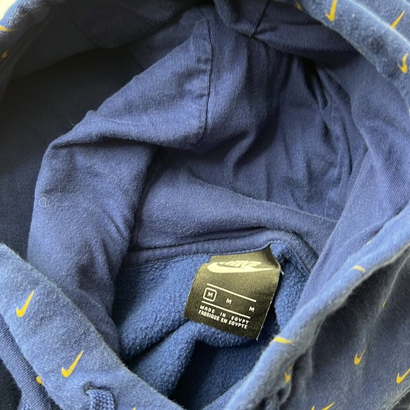 Nike All Over Swoosh Printed Pullover Hoodie Blue Size Medium - Picture 5 of 12